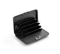 InnovaGoods - Porte-Cartes Sécurisé avec Batterie Externe, Blocage RFID Antivol Électronique, 2 en 1 Multifonction, Câble USB Triple Connecteur, Noir, Standard, Aluminium