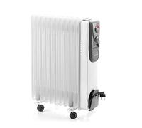 InnovaGoods - Radiateur à Huile Oileven, 2500W, 11 Modules, Chauffage Efficace jusqu’à 28m², 3 Niveaux de Puissance, Silencieux, Eco-Friendly, Blanc/Gris, Plastique