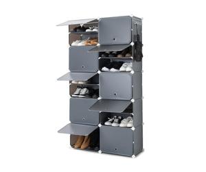 InnovaGoods Rangement modulaire Portable pour Chaussures, 6 modules, 10 Compartiments pour 20 Paires, Montage sans Outil, Rangement pour Dressing, Salle de Bains, etc. Gris