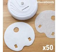 InnovaGoods® Recharges de Mop pour robot de nettoyage, Matériau de microfibre, design adaptable, couleur blanche, design ultra-mince, contient paquet de 50 pièces, dimensions environ : Ø 23 cm.