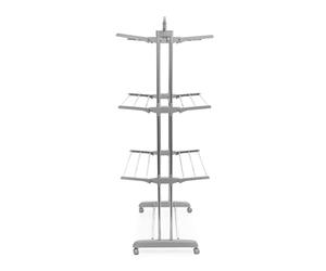 InnovaGoods® Séchoir Pliable Vertical avec Roues Folver 24 Barres, sèche Le Linge de manière Confortable et Pratique, avec 24 Barres, Design Pliable et avec Roues, idéal pour la Maison.