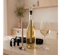 InnovaGoods - Set d'accessoires pour vin, 2 Barres refroidissantes en Acier Inoxydable 304, Coupe-Capsule, Bouchon Vide étanche, aérateur avec Bouchon antigoutte, Sac de Transport