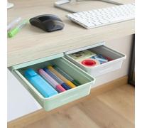 InnovaGoods® Set de tiroirs auxiliaires adhésifs pour bureau Underalk, organisez le bureau de manière pratique et efficace, pack de 2, design compact et léger, idéal pour la maison et le bureau.