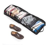 InnovaGoods® Shoe Travel Bag, 6 Compartiments Transparents, Peut contenir 6 Paires de Chaussures, Design Compact et léger, Noir, Moyen, Polyester (Lot de 2)