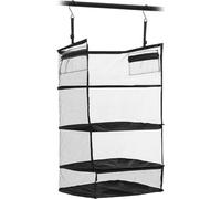 InnovaGoods Sleekbag Porte-bagages pliable - Organisateur de vêtements/chaussures , 4 compartiments, 2 poches, compartiment pour linge sale, léger, noir, moyen, polyester