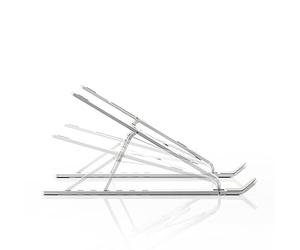 InnovaGoods - Support Pliable et Réglable pour Portable, Aluminium, Antidérapant, 7 Niveaux d'Inclinaison, Extensible, Multi-Usages, Idéal Télétravail, Gris, 14 cm, Aluminium