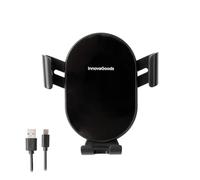 InnovaGoods® Support pour Mobile de Voiture avec Charge Rapide, Chargeur sans Fil 15W Max, Rotation à 360º, Compatible avec iPhone, Samsung et Autres appareils par Induction