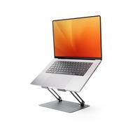 InnovaGoods® Support pour Ordinateur Portable Pliable et réglable, Hauteur et Inclinaison réglables, antidérapant, Structure Ouverte, écrans de 10 à 18", Acier au Carbone, idéal pour Bureau et