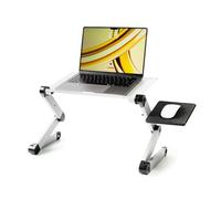 InnovaGoods - Table d'Ordinateur Portable Réglable, Plateau pour Lit, Support Pliable en Aluminium, Ventilation, Hauteur/Inclinaison Ajustables, Argent, Médiano