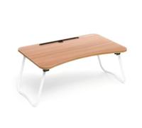 InnovaGoods - Table Pliante Multifonction Muvisk, Idéal pour Manger au Lit, Travail ou Dessin, Support Portable, Organisateur Câbles, Facile à Nettoyer, Multicolore, 60x27x40cm, Bois d'ingénierie
