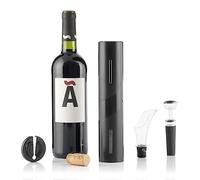 InnovaGoods - Tire-bouchon Électrique 4 en 1, Design Élégant et Moderne, Facile à Utiliser, Ensemble d'Accessoires pour Vin, Noir, Médiano, ABS