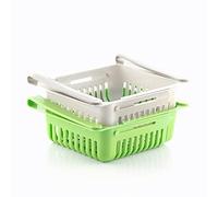 InnovaGoods - Tiroirs Réglables pour Réfrigérateur Friwer, Optimisation Espace, Installation Facile, Lavable, Orifices de Ventilation, Polyvalent, Vert/Blanc, 20-28cm, Polypropylène