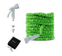 InnovaGoods® Tuyau d'arrosage extensible 30 m avec pistolet à 7 jets, tuyau extensible avec sac de transport, adaptateurs 1/2" et 3/4", résistant et durable, idéal pour l'arrosage du jardin et le