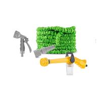 InnovaGoods Tuyau de jardin extensible 15 m avec 2 pistolets 7 et 8 jets avec réservoir amovible de 100 ml pour savon, sac de transport, adaptateurs 1/2" et 3/4", idéal pour arrosage jardin et