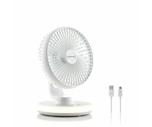 InnovaGoods Ventilateur de Bureau Rechargeable avec LED FanLed Ø6,6'' 4000 mAh
