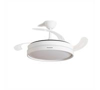 InnovaGoods Ventilateur de Plafond avec Lumière LED et 4 Pales Rétractables Keteez Blanc 72 W Ø49-104 cm