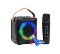 Innovalley KA04-BTH-N Mini-enceinte Bluetooth KARAOKE - LED RING -FM - micro sans fil rechargeable +clé USB 32Go