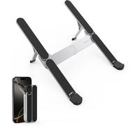 ¿Innovant et Ultra Compact Support PC Portable Palmé, Pliable & Portable, 6 Niveaux Réglables, Léger pour Voyages/Bibliothèque/Café, Compatible MacBook, HP, Sony, Dell et PC 10-16''(Argenté
