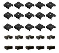 INNOVATE 15 pinces de montage et 10 embouts 5 avec passage de câble, noir, pince de fixation pour profilé en aluminium, rail LED, bandes en aluminium