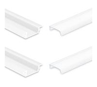 INNOVATE 2x Profilé LED en aluminium 2m pour bandes LED jusqu'à 12mm de largeur Profilé en aluminium encastré éclairage indirect Profil blanc Profil encastré incl. Diffuseur satiné
