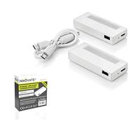 INNOVATE Lot de 2 mini éclairages d'armoire - Avec détecteur de mouvement - Batterie magnétique - Lampe LED - Éclairage d'armoire - Aimants adhésifs