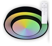 INNOVATE Plafonnier LED effet arc-en-ciel | Avec télécommande | Intensité variable et blanc dynamique de 3000 à 6500 K | Plafonnier RVB moderne | Veilleuse et fonction mémoire 24 W | Lampe LED ronde |