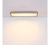 INNOVATE Plafonnier LED en bois carré 20 x 80 - 1500 lumens - Plafonnier plat blanc chaud 3000 K - 24 W - Panneau LED opale 20 000 h - Aluminium graphite - Lampe de couloir salon 230 V