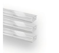 INNOVATE Profilé encastrable LED 2 m [profilé en aluminium 12 x 6 mm] Profilé en aluminium pour bandes LED 2 m I Éclairage indirect Luminaire sous plan de travail cuisine (Blanc-laiteux, Set 3)