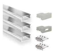 INNOVATE U-15 Profilé en aluminium pour ruban LED 2M Blanc Dif. Opal 3x | Profilé en aluminium pour ruban LED 2M Convient pour bandes LED jusqu'à 15 mm Compatible Philips hue & Govee