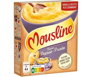 Innovation culinaire : Mousline Facile Presse-Purée 375g - Prête en 3 min ! Un délice crémeux pour 3 - Purée instantanée, perfectionnée. Secret pour une pur - Le Lot De 3
