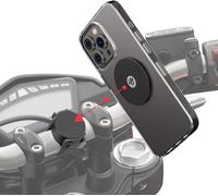Innovation Française. Support Telephone Moto Magnetique Anti-Vibration, Avec Plaque Metal Adhésive. Porte Telephone Moto 360° Universel Pour Guidon. Compatible Tout Téléphone