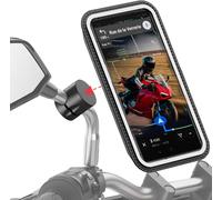 Innovation Française, Support Telephone Scooter, Moto Magnétique Pro Pour Rétroviseur Avec Pochette Imperméable Détachable, Antivibration, Tout Rétroviseur, Compatible Toutes Marques