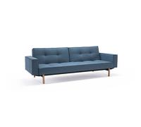 Innovation Living Canapé-lit avec accoudoirs Splitback - bleu-gris - Mixed Dance - chrome