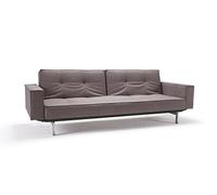 Innovation Living Canapé-lit avec accoudoirs Splitback - gris foncé - flashtex - chrome