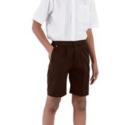 Innovation Short coupe standard pour garçon | Disponible en tailles 3 à 14 | 65 % polyester et 35 % viscose | Fabriqué au Royaume-Uni, marron, 10 ans