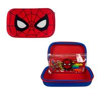 Innovative Designs Marvel Avengers Spiderman Trousse avec autocollants et stylos gel pour enfants, moulée avec fermeture éclair, rouge
