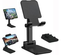 Innovative Foldable Adjustable Phone Holder, Phone Holder, Desktop Mobile Phone Holder, Iphone Desk Stand, Ipad Samsung Mini Iphone All Smartphones (Black)
