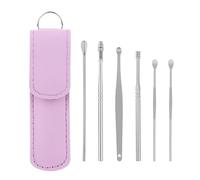 Innovative Spring Earwax Cleaner Tool Set, Ear Pick Tools Ear Cleaning Tool Set,Stainless Steel Ear Wax Remover,Portable Spiral Earwax Cleaner Tool Set (Purple)