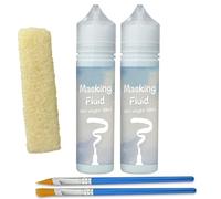 INNOVAYOU 120ml Bleu Fluide De Masquage Aquarelle, Encre Résistante et Peinture à Verser, Drawing Gum Aquarelle Garde les Zones Incolores et les Bords Pointus