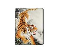 Innovedesire Chinese Tiger Brush Painting Tablet Etui Coque Housse pour iPad Pro 11 (2018,2020,2021), iPad Air 4 (2020), iPad Air (2020)
