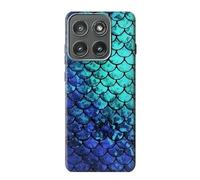 Innovedesire Green Mermaid Fish Scale Etui Coque Housse pour Motorola Edge (2025)