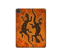 Innovedesire Lizard Aboriginal Art Tablet Etui Coque Housse pour iPad Pro 11 (2018,2020,2021), iPad Air 4 (2020), iPad Air (2020)