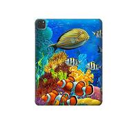 Innovedesire Sea Seabed Fish Corals Underwater Ocean Tablet Etui Coque Housse pour iPad Pro 12.9 (2018,2019,2020)