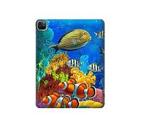 Innovedesire Sea Seabed Fish Corals Underwater Ocean Tablet Etui Coque Housse pour iPad Pro 12.9 (2021)