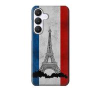 Innovedesire Vintage France Flag Eiffel Tower Etui Coque Housse pour Samsung Galaxy S25 FE