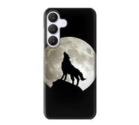 Innovedesire Wolf Howling at The Moon Etui Coque Housse pour Samsung Galaxy S25 FE