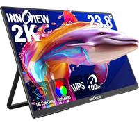 InnoView Grand moniteur portable de 23,8" 2K 100 Hz ∆E < 2 100 % sRGB rapide IPS moniteur de jeu portable QHD avec support réglable 180° USB-C HDMI pour PS5/4 MacBook Switch Xbox