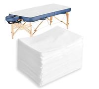 INNOVIO Lot de 100 draps-housses jetables, pour tables de massage, jetables, pour salon de tatouage, spa, tissu non tissé, blanc, 80 x 180 cm