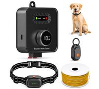 InnovTec Clôture électrique pour Chien avec 2 récepteurs système de délimitation sécurisé Filaire avec câble 1143m pour Jardin extérieur