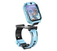 InnovTec Montre connectée Enfant 4G Carte sim Bleu Traceur GPS Double caméra 1,83 Pouces Rotation 360 degrés et Verrouillage 90